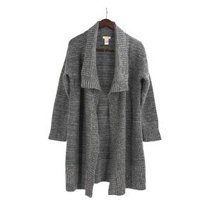 Sundance Womens Medium Long Open Cardigan Lambswool Mohair Gray Knit Cozy Chunky